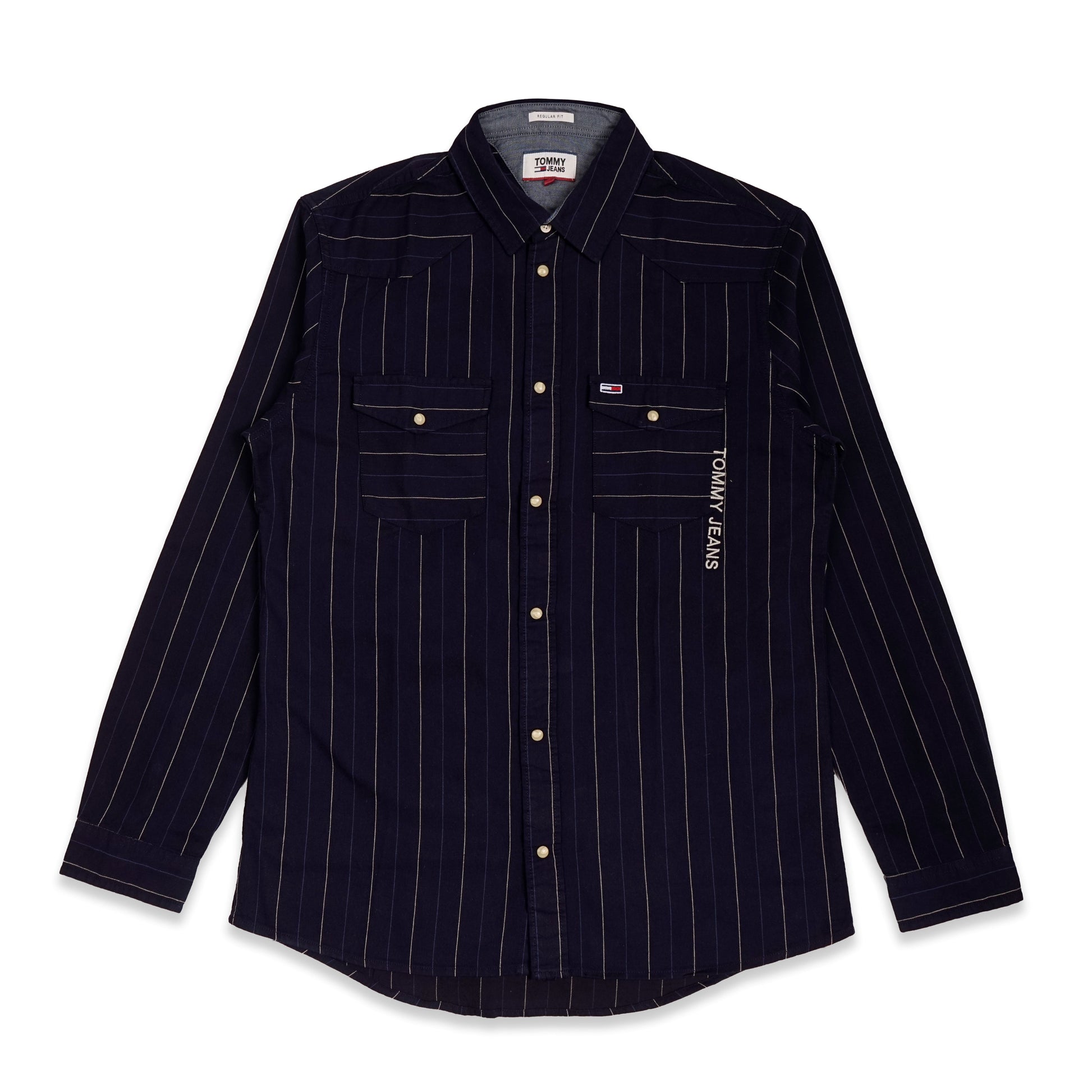Camisa Casual Tommy Hilfiger – Rayas Navy Regular Fit